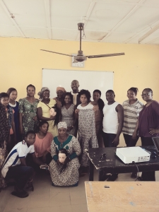 Hair dressing and fashion design students with their facilitators